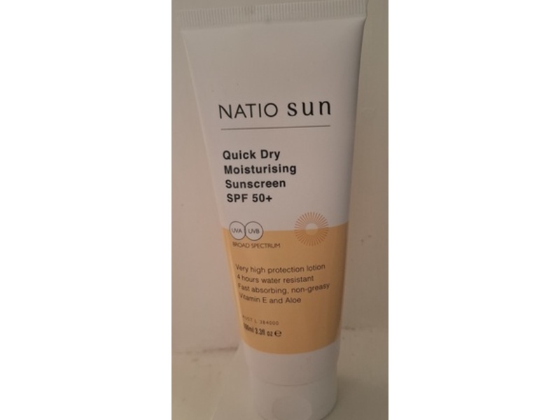 Natio Sun Quick Dry Moisturising Sunscreen, SPF 50+, 3.3 fl oz/100 mL