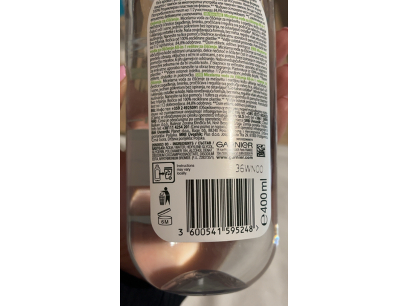 Garnier All-In-1 Micellar Cleansing Water, 400 mL