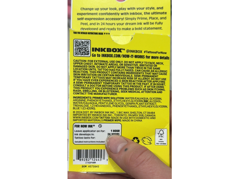 Inkbox Temporary Tattoo, All In The Details, 4 Tattoos + Primer Wipe