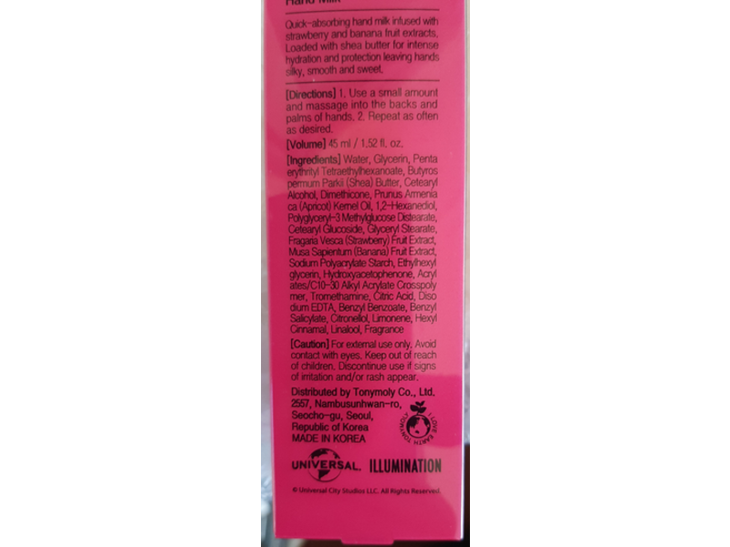 Tonymoly Minions Strawberry Banana Hand Milk, 1.5 oz/45 mL