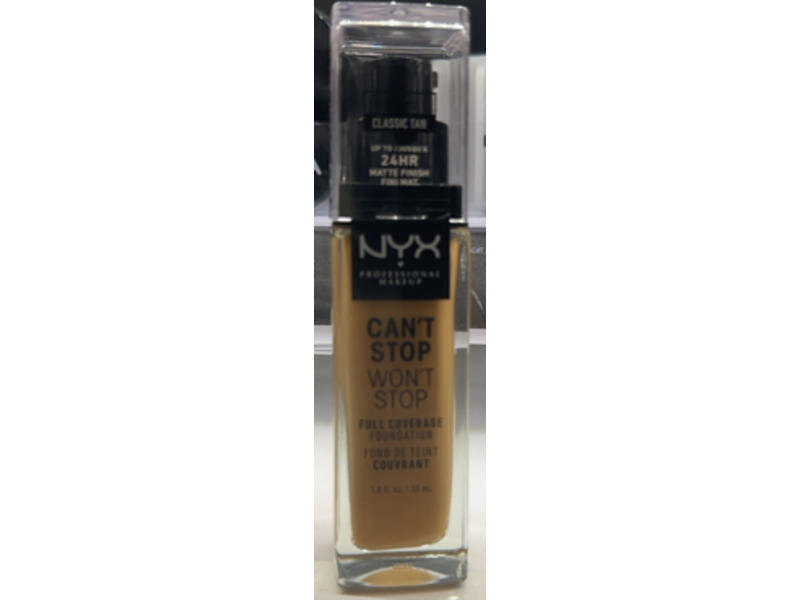 NYX Professional Makeup Can't Stop Won't Stop Foundation, Classic Tan, 1 fl oz/30 mL