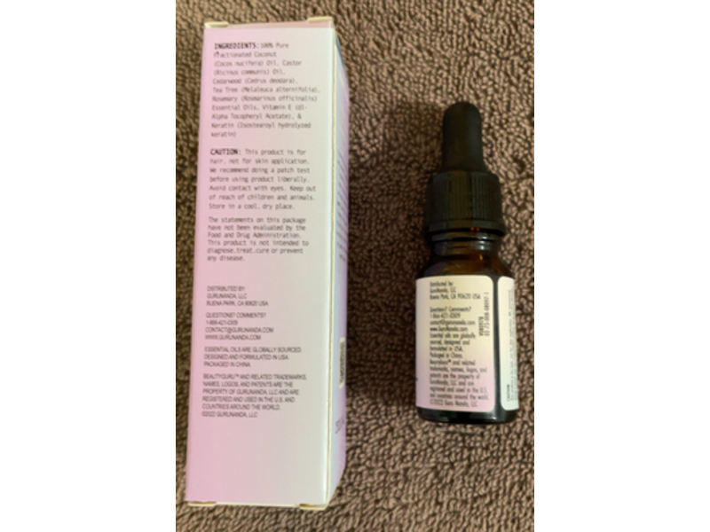 Beauty Guru Natural Hair Moisturizer Serum, 100% Pure & natural Oil, 0.27 fl oz/8 mL