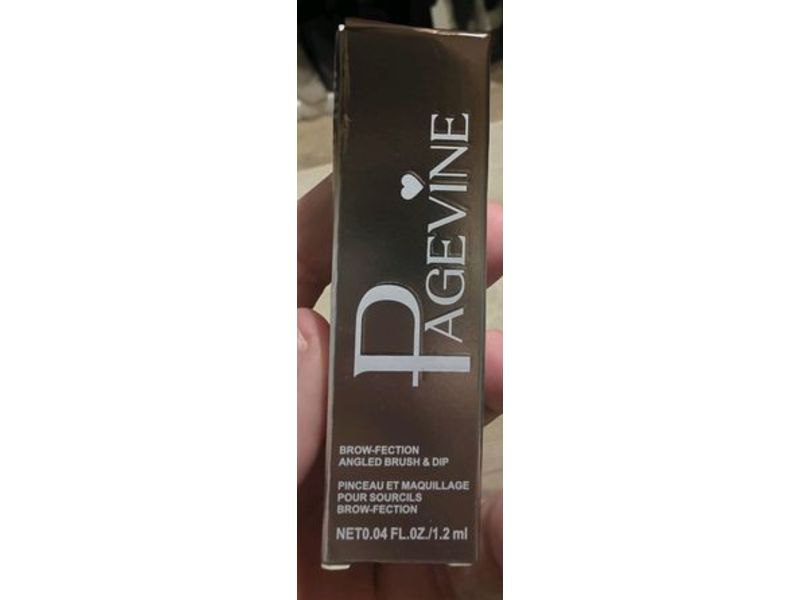 Pagevine Brow-Fection Angled Brush & Dip, Taupe, 0.04 fl oz/1.2 mL