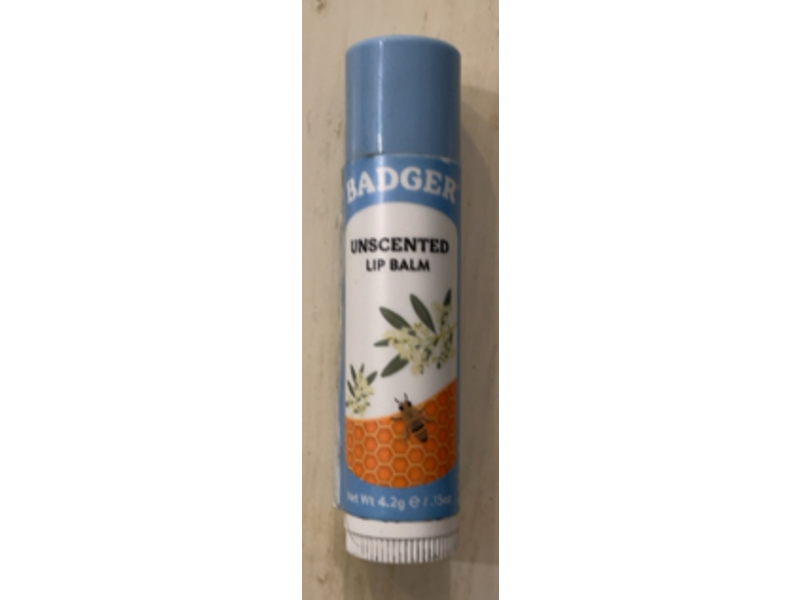 Badger Lip Balm, Unscented, 0.15 fl oz/4.2 g