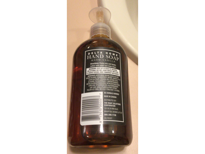 Delta Home Hand Soap, Warm Vanilla, 16 fl oz/473 mL