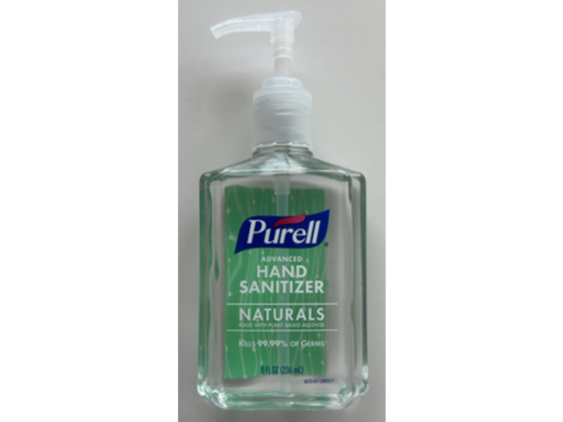 Purell Advanced Hand Sanitizer, Naturals, 8 fl oz/236 mL, Pack Of 4