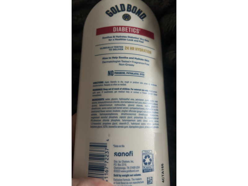 Gold Bond Diabetics' Dry Skin Relief Body Lotion, Aloe, 21 oz/595 g