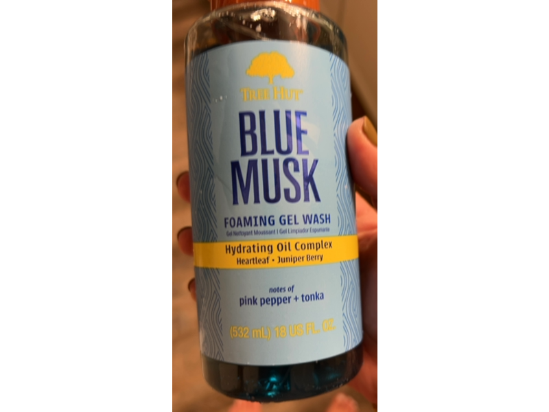 Tree Hut Blue Musk Foaming Gel Wash, Pink Pepper + Tonka, 18 fl oz/532 mL