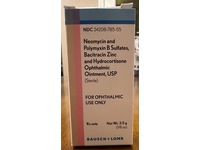 Neomycin & Polymyxin B Sulfates, Bacitracin Zinc & Hydrocortisone Ophthalmic Ointment, 1/8 oz/3.5 g, Bausch & Lomb (Rx) - thumbnail 2