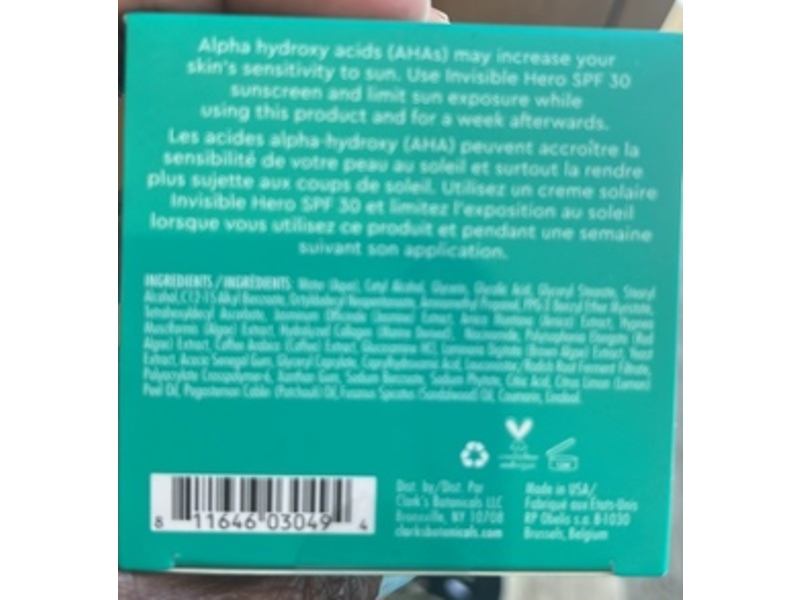 Clark's Botanicals Smoothing Marine Cream, 2 fl oz/60 mL