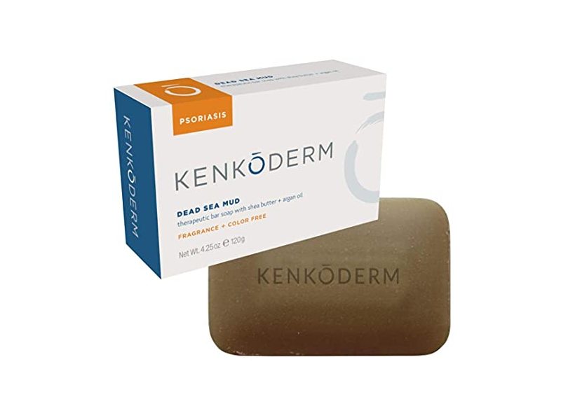Kenkoderm Psoriasis Dead Sea Mud Soap, Argan Oil & Shea Butter, 4.25 oz/120 g