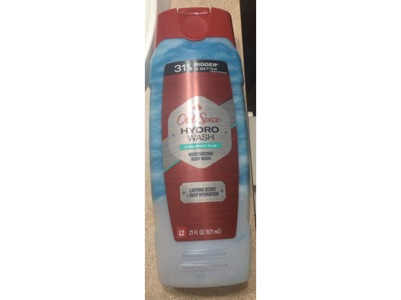 Old Spice Moisturizing Hydro Body Wash, Pure Sport Plus, 21 fl oz/621 mL, Pack of 4