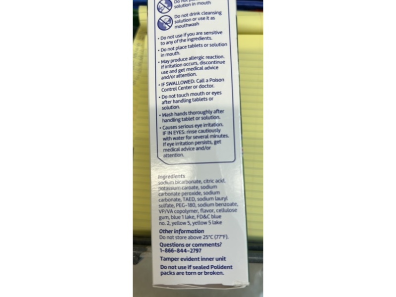 Polident Antibacterial Dental Appliance Cleanser, Mint Fresh, 30 Count