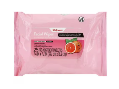 Walgreens Facial Wipes, Pink Grapefruit, 25 Count