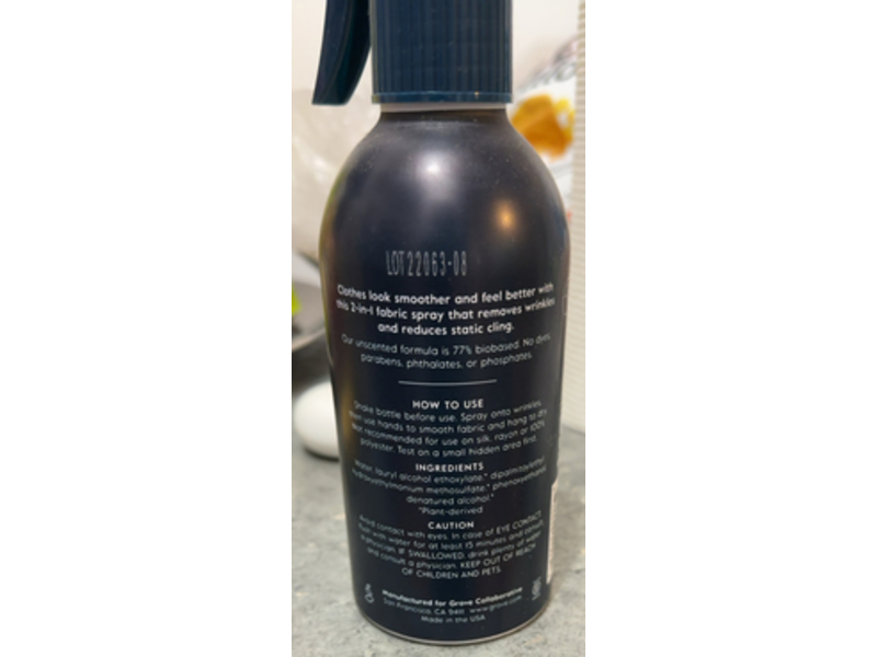 Grove Co 2 in 1 Wrinkle Release, Free & Clear, 8 fl oz/236 mL