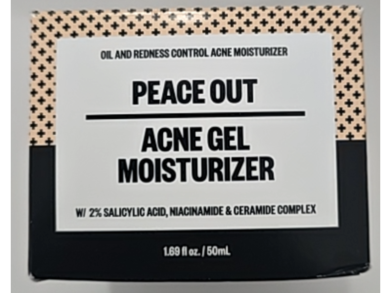 Peace Out Acne Gel Moisturizer, Salicylic Acid + Niacinamide & Ceramide Complex, 1.69 fl oz/50 mL