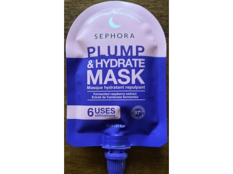 Sephora Plump & Hydrate Face Mask, Raspberry Extract, 1.01 fl oz/30 mL