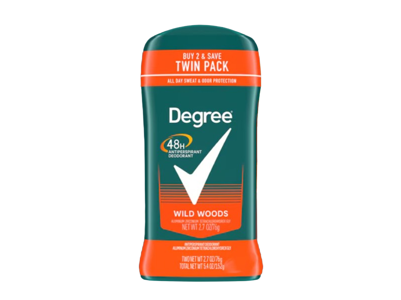 Degree Essential Protection Antiperspirant Deodorant, Wild Woods, 2.6 oz/74 g, Pack Of 2
