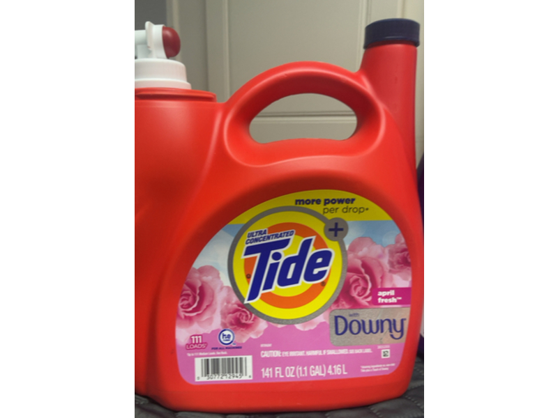Tide+ Ultra Concentrated Liquid Laundry Detergent, April Fresh With Downy, 111 Loads, 141 fl oz/4.16 L
