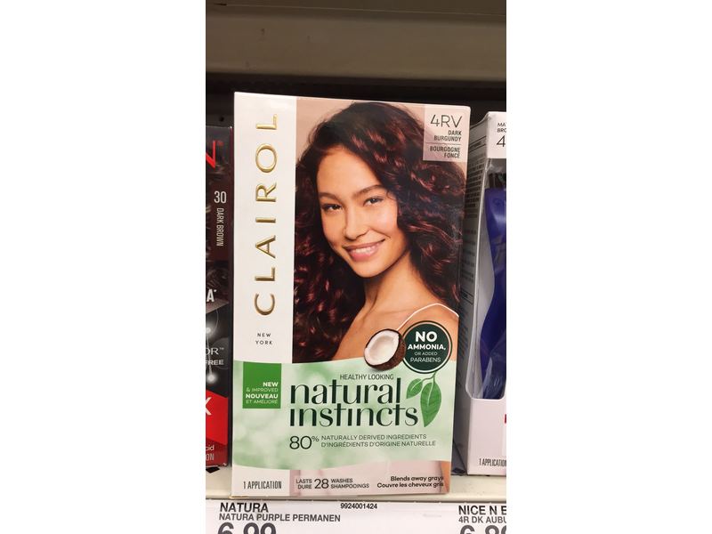 Clairol Natural Instincts Hair Color, 4RV Dark Burgundy