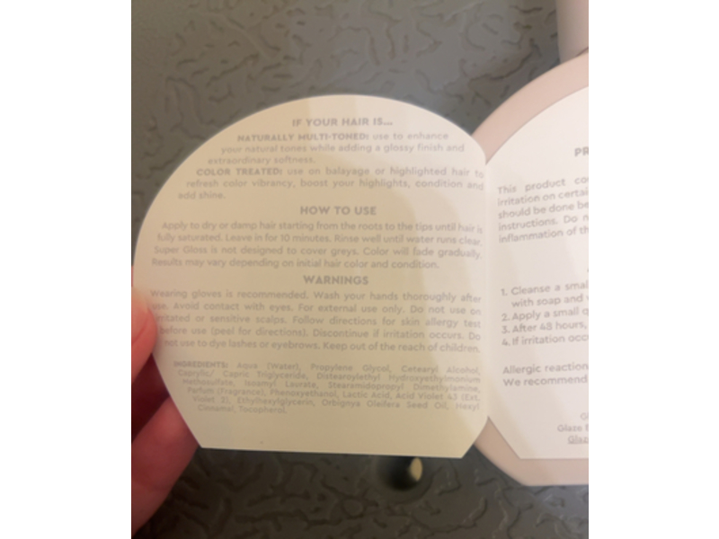 Glaze Super Gloss Toning Conditioning Gloss & Highlights, Vanilla Lights, 6.4 fl oz/190 mL