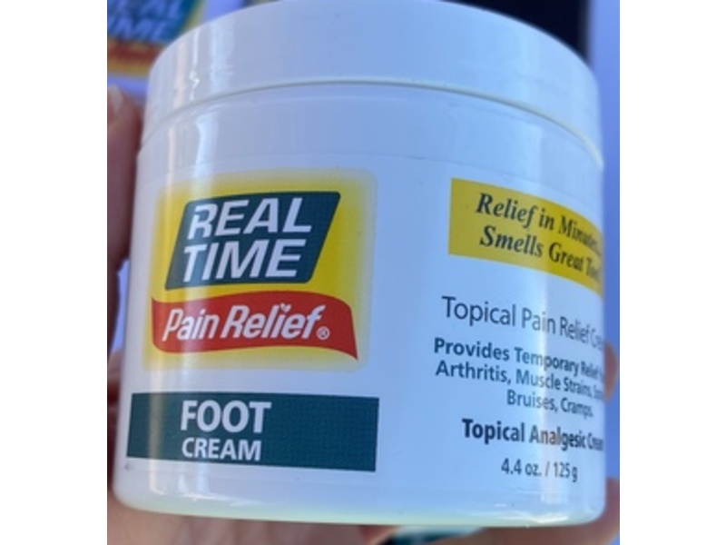 Real Time Pain Relief Topical Analgesic Foot Cream, 4.4 oz/125 g