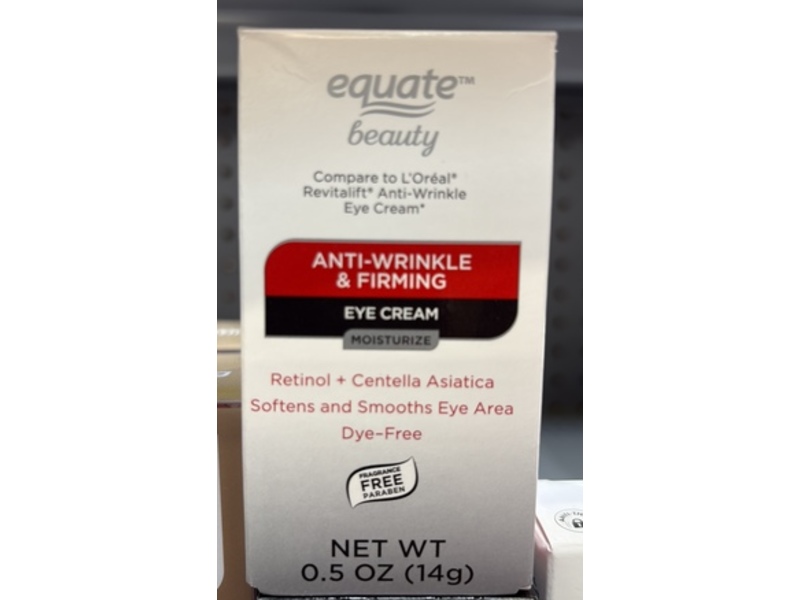 Equate Beauty Anti Wrinkle & Firming Eye Cream, 0.5 oz/14 g