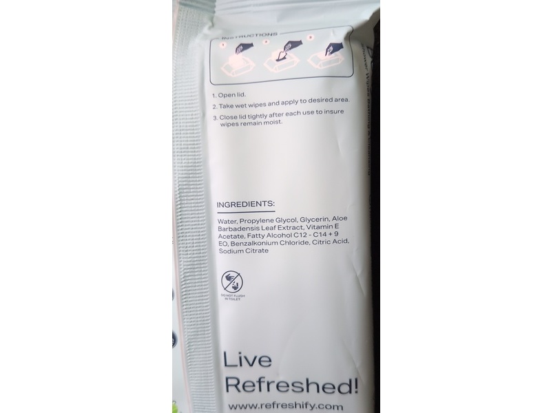 Refreshify Premium Body Wipes, Aloe Vera & Vitamin E, 100 Count