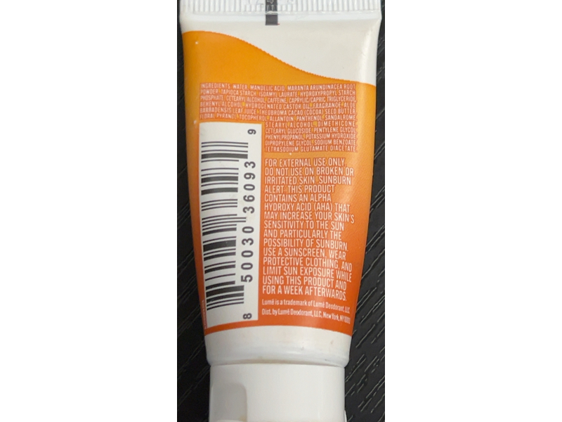 Lume Invisible Cream Whole Body Deodorant, Toasted Coconut, 0.5 oz/14 g