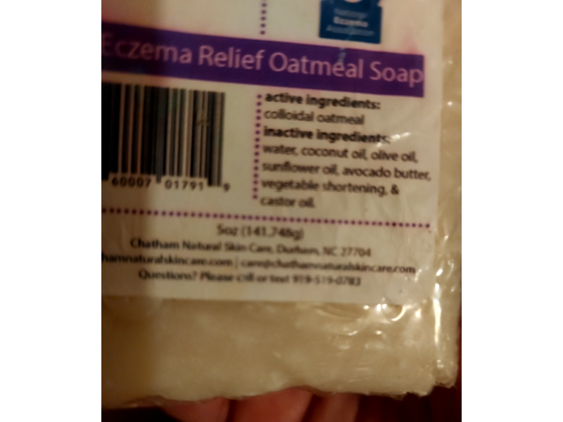 Chatham Natural Skin Care Eczema Relief Oatmeal Soap, 5 oz/141.748 g