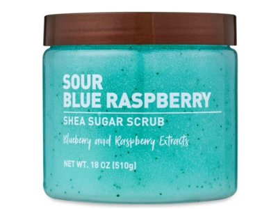 Equate Sour Blue Raspberry Shea Sugar Scrub, Blueberry & Raspberry Extracts, 18 oz/510 g