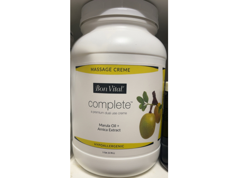 Bon Vital Complete Massage Creme, Marula Oil + Arnica Extract, 3.78 L