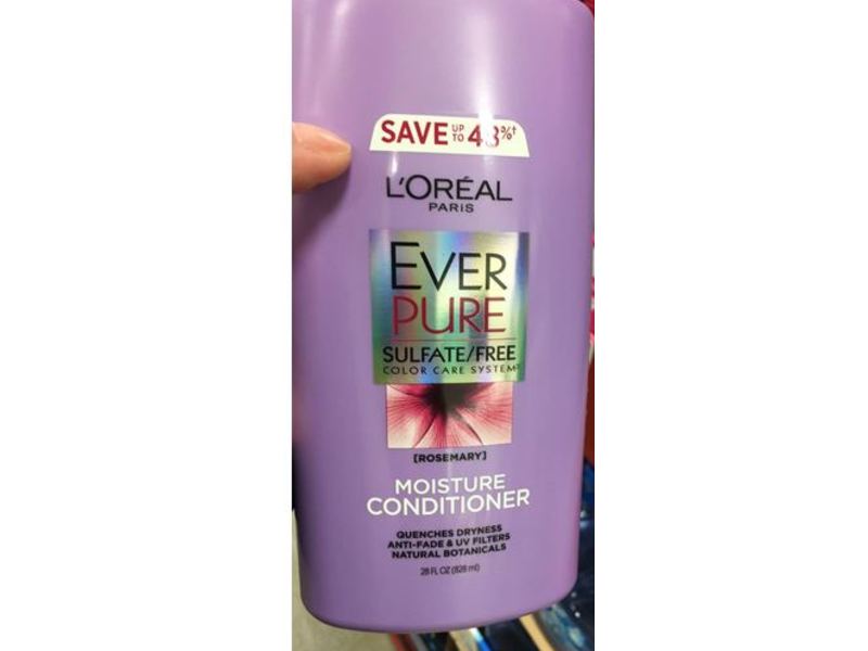 L'Oreal Ever Pure Moisture Conditioner, Rosemary, 28 fl oz/828 mL