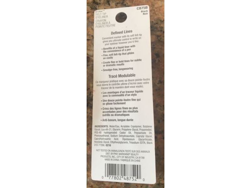 Wet N Wild Proline Felt Tip Eyeliner, Black, 0.017 fl oz / 0.5 g, Pack Of 3