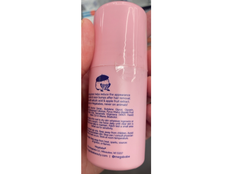 Megabase Apres Shave Ingrown & Razor Bump Roll-On Solution, Salicylic Acid & Aplle Fruit Extract, 1.7 fl oz/50 mL