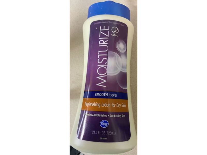 Kroger Moisturize Replenishing Lotion For Dry Skin, 24.5 fl oz/725 mL