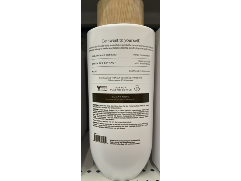 Raw Sugar Body Wash, Green Tea & Aloe Soother, 20 fl oz/591 mL