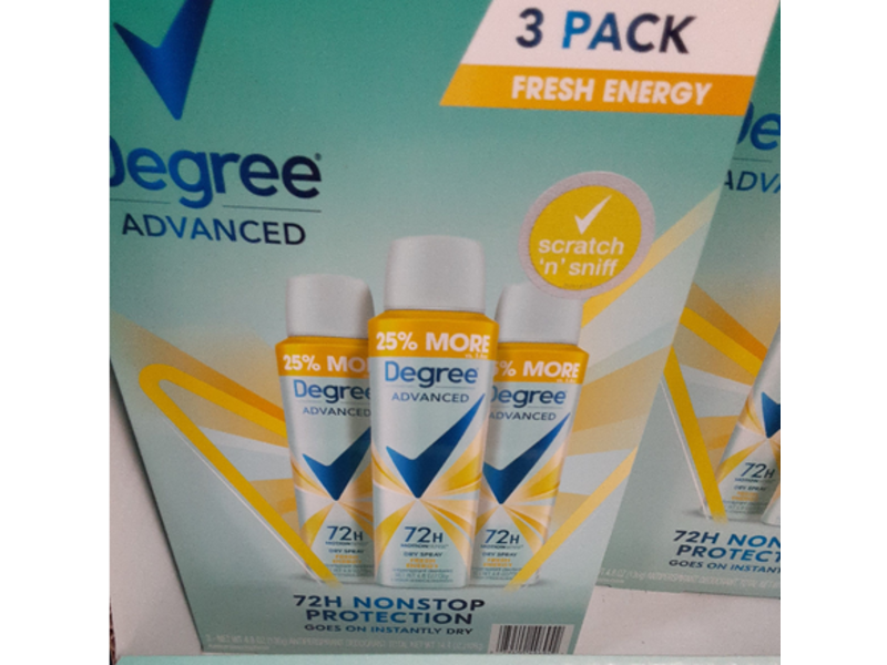 Degree Dry Antiperspirant Deodorant Spray, Fresh Energy, 4.8 oz/136 mL