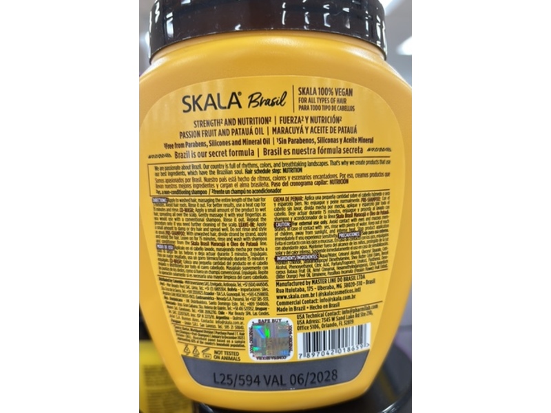Skala Brasil Maracuja 2 In 1 Treatment Cream + Leave-In, 35.2 oz/1000 g