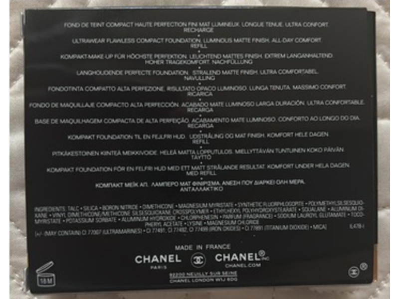 Chanel Ultra Le Teint Ultrawear - All-Day Comfort Flawless Finish Compact Foundation, BR 22, 0.45 oz/13 g