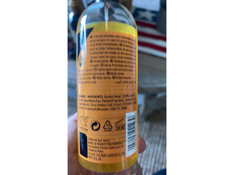 The Body Shop Satsuma Body Mist, Paraben-Free Body Spray, 3.3 Fl. Oz.