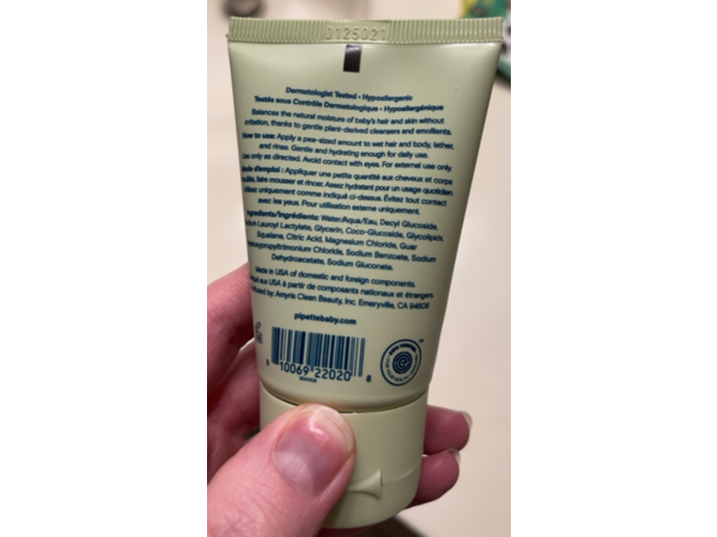 Pipette Baby Shampoo + Wash, 1.69 fl oz/50 mL