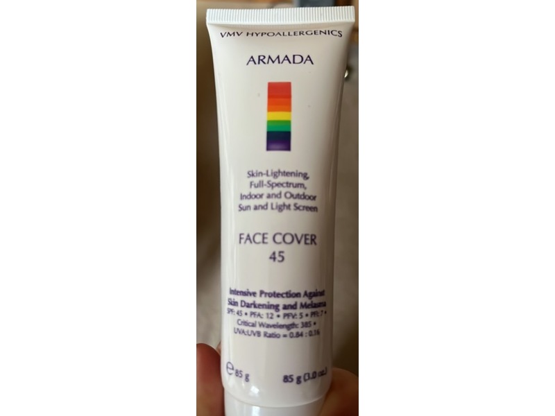 VMV Hypoallergenics Armada Facial Cover Sunscreen, SPF 45, 3 oz/85 g