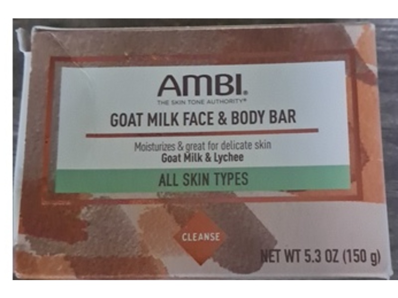 Ambi Goat Milk Face & Body Bar, Goat Milk & Lychee, 5.3 oz/150 g