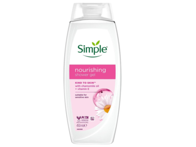 Simple Nourishing Shower Gel, Chamomile Oil+Vitamin E, 450 mL