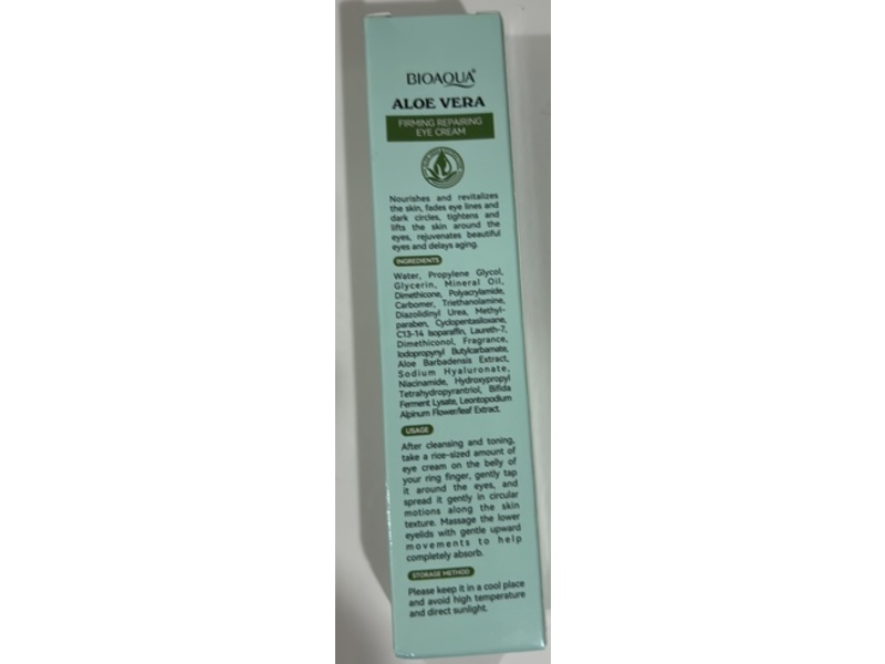 Bioaqua Multi-Effect Firming Repairing Eye Cream, Aloe Vera 99%, 0.7 oz/20 g