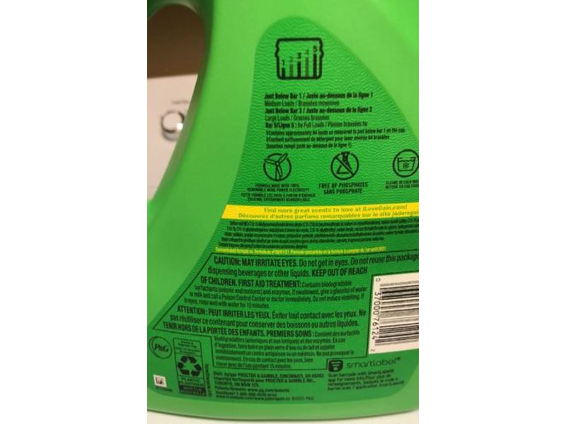 Gain + Aroma Boost Liquid Laundry Detergent, Blissful Breeze, 64 Loads, 92 fl oz/2.72 L