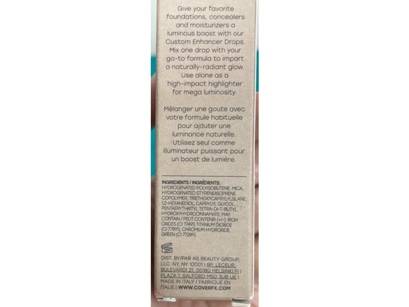 Cover FX Custom Enhancer Drops, Moonlight, 0.4 fl oz/12 mL