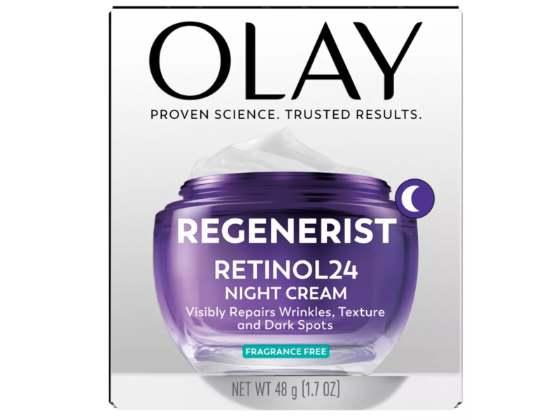 Olay Night Hydrating Moisturizer, Retinol 24 +Peptide, 1.7 oz/48 g