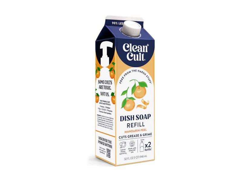Cleancult Dish Soap Liquid Refill, Mandarin Peel, 32 fl oz/946 mL